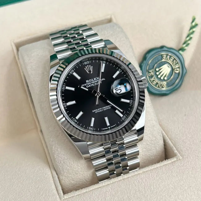 Rolex Date-Just Noir Stick Dial Oyster