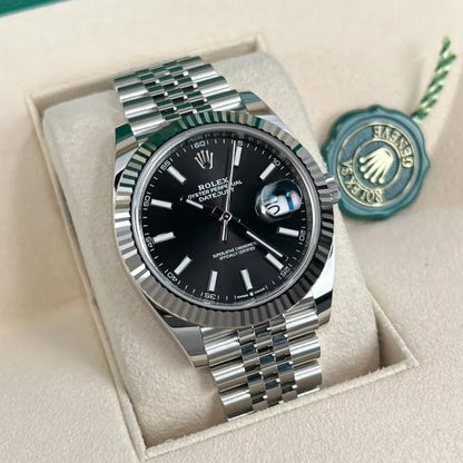 Rolex Date-Just Noir Stick Dial Oyster
