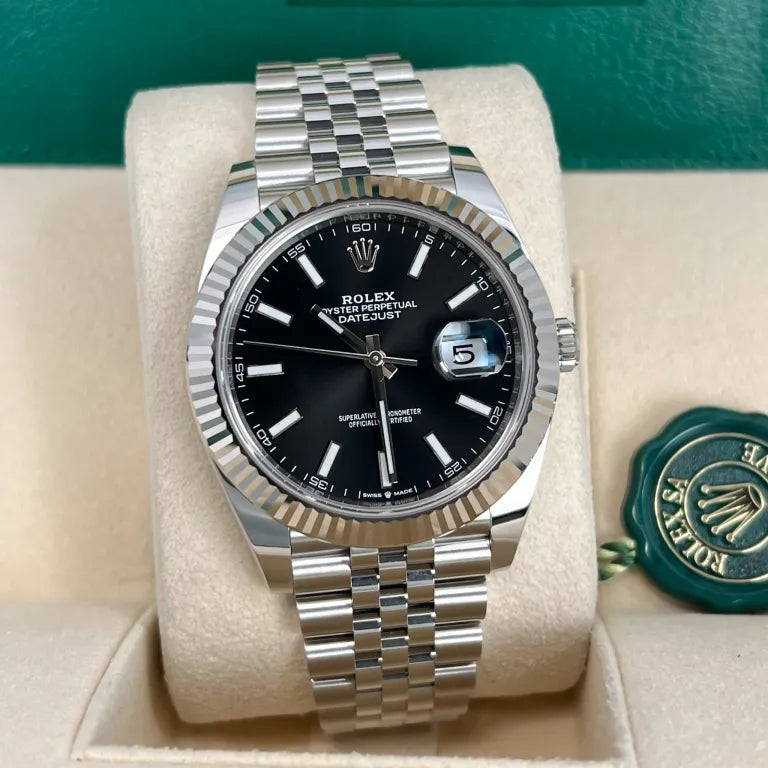 Rolex Date-Just Noir Stick Dial Oyster