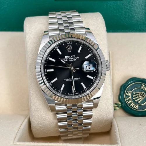 Rolex Date-Just Noir Stick Dial Oyster