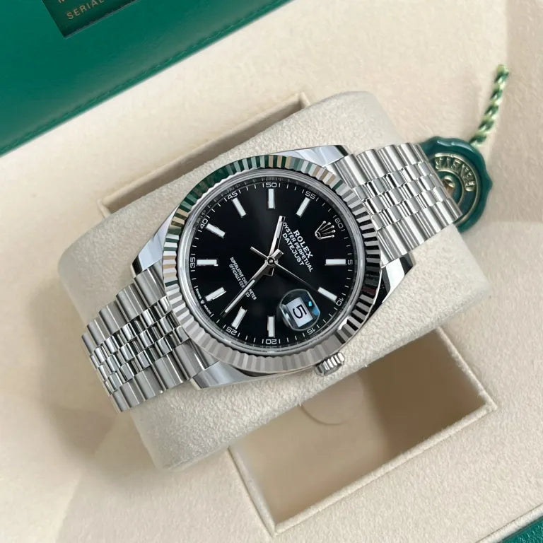 Rolex Date-Just Noir Stick Dial Oyster