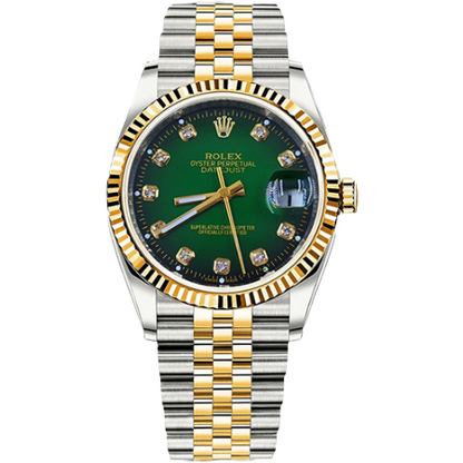 Rolex Date-Just Gold Green