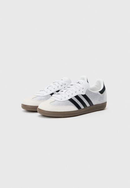 Samba OG W Rhinestone — Crystal white shine with silver rhinestone details.