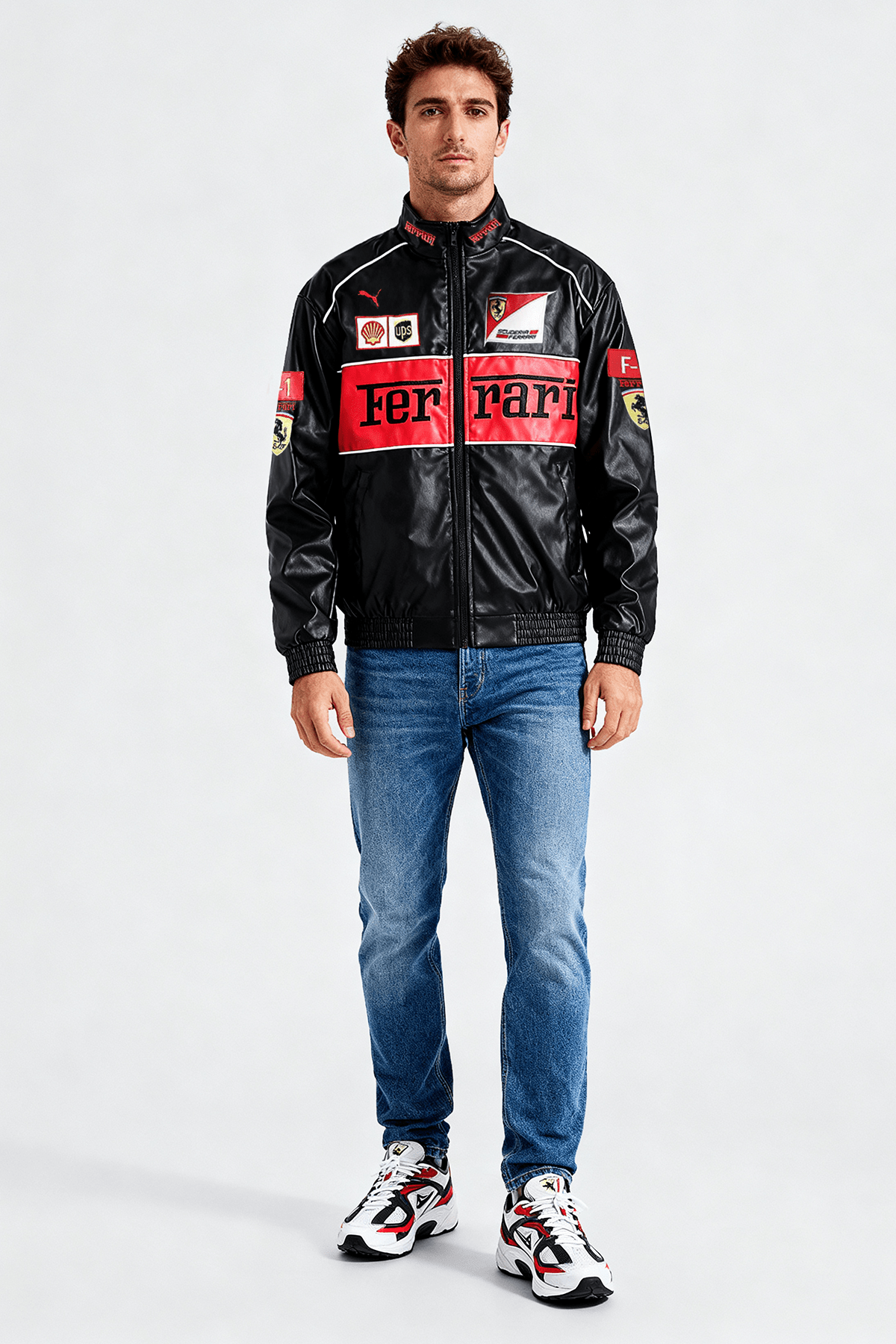 Ferrari F1 Vintage Leather Jacket - Red Edition
