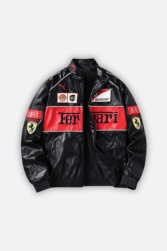 Ferrari F1 Vintage Leather Jacket - Red Edition