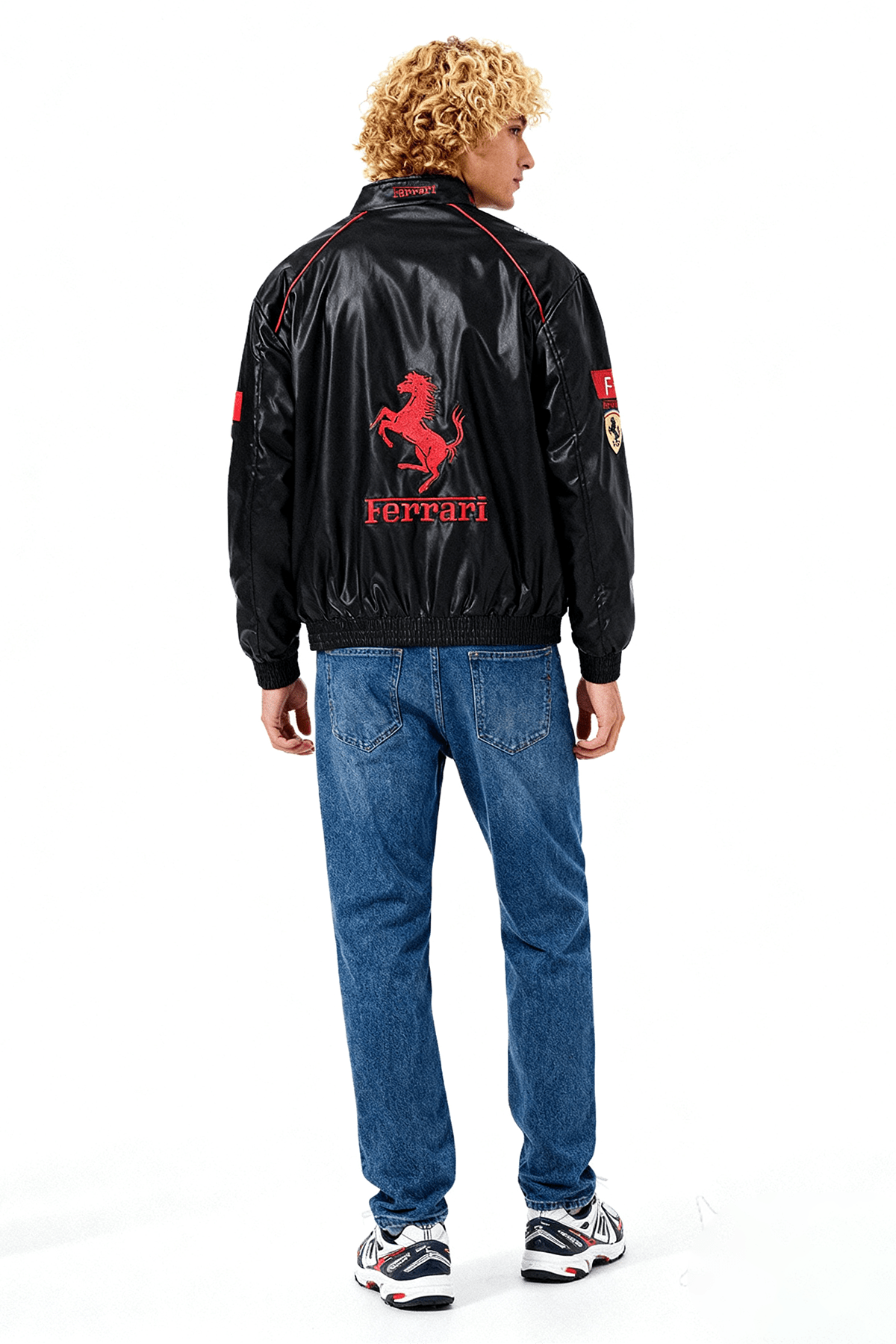 Ferrari F1 Vintage Leather Jacket - White Edition