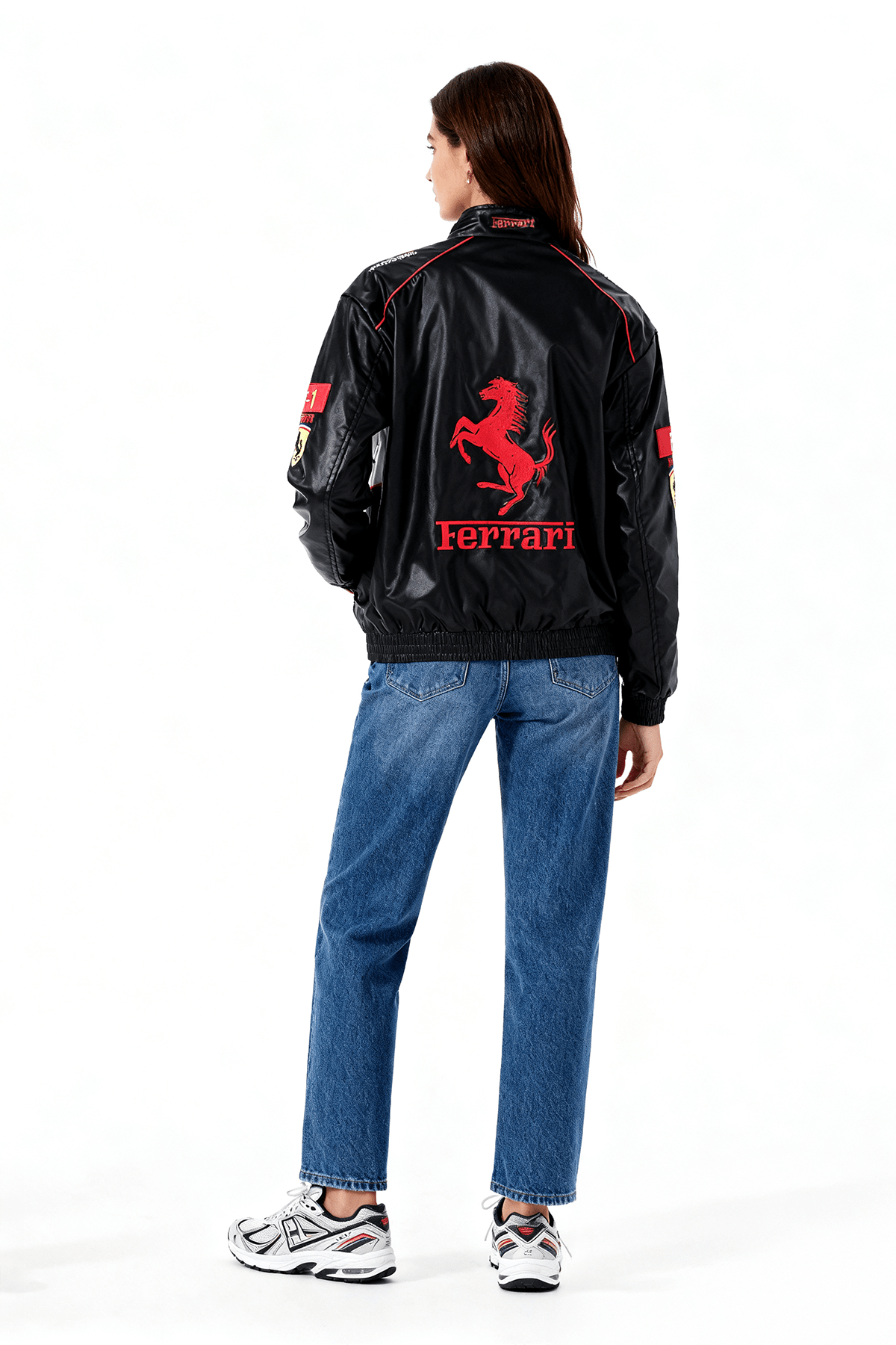 Ferrari F1 Vintage Leather Jacket - White Edition