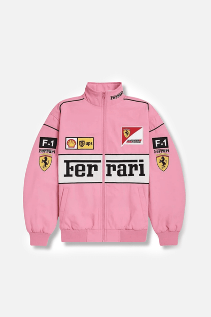 Ferrari F1 Vintage Racing Jacket - Pink Cotton Edition