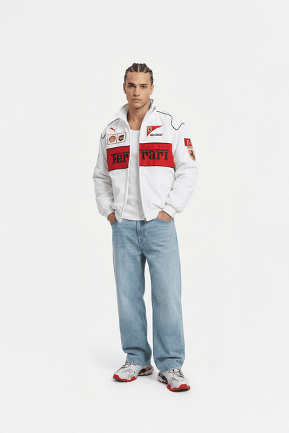 Ferrari F1 Vintage Racing Jacket - White Edition