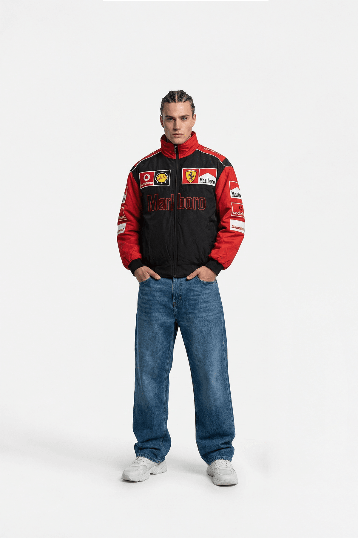 Ferrari F1 Vintage Racing Jacket - White & Red Edition