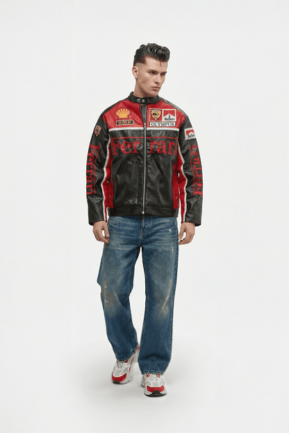 Ferrari F1 Vintage Racing Leather Jacket - Olympus Edition