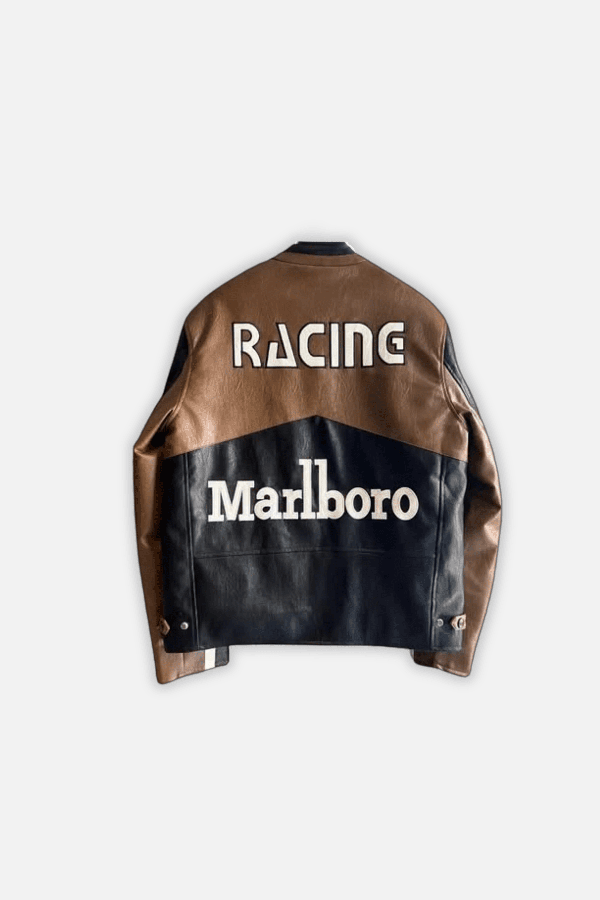 marlboro cigarette leather jacket Racing Mens Suede Biker Motorcycle Cafe Racer Coat Moto Ample pocketing Marlboro Sun Faded Leather Racer